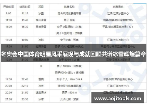冬奥会中国体育明星风采展现与成就回顾共谱冰雪辉煌篇章